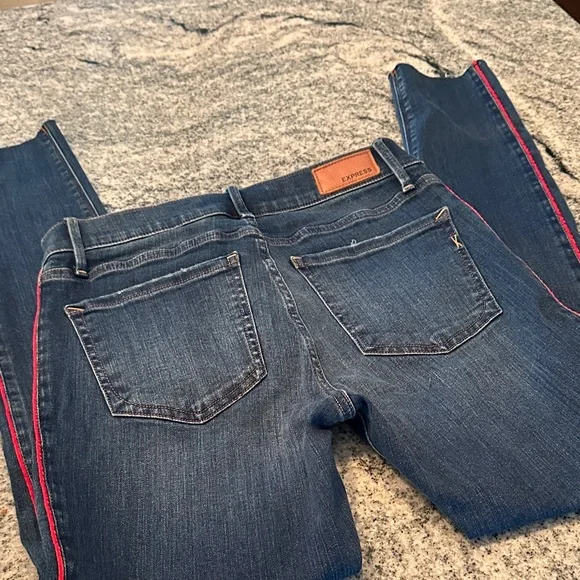 Express Denim Perfect Women's Dark Blue Jeans - Picture 4 of 6